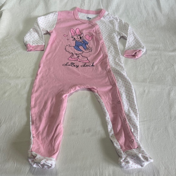 Frenz X Disney - Pink and White Kids One Piece Daisy Sleeper - Picture 2 of 5